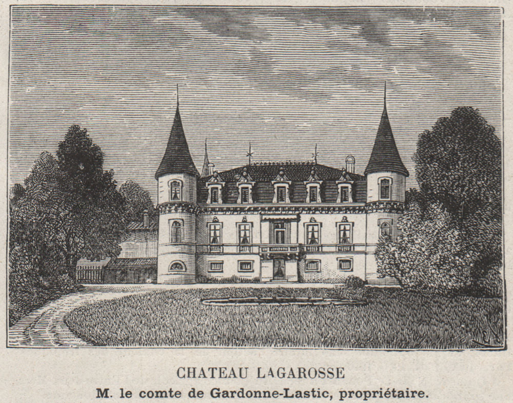 ENTRE-DEUX-MERS. BAURECH, TABANAC. Chateau Lagarosse. Bordeaux. SMALL 1908